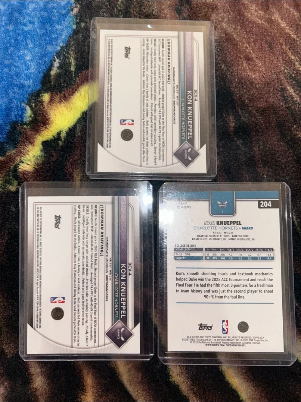 Kon Knueppel Charlotte Hornets Rookie Cards Topps & Bowman Chrome Cards - Picture 2 of 5
